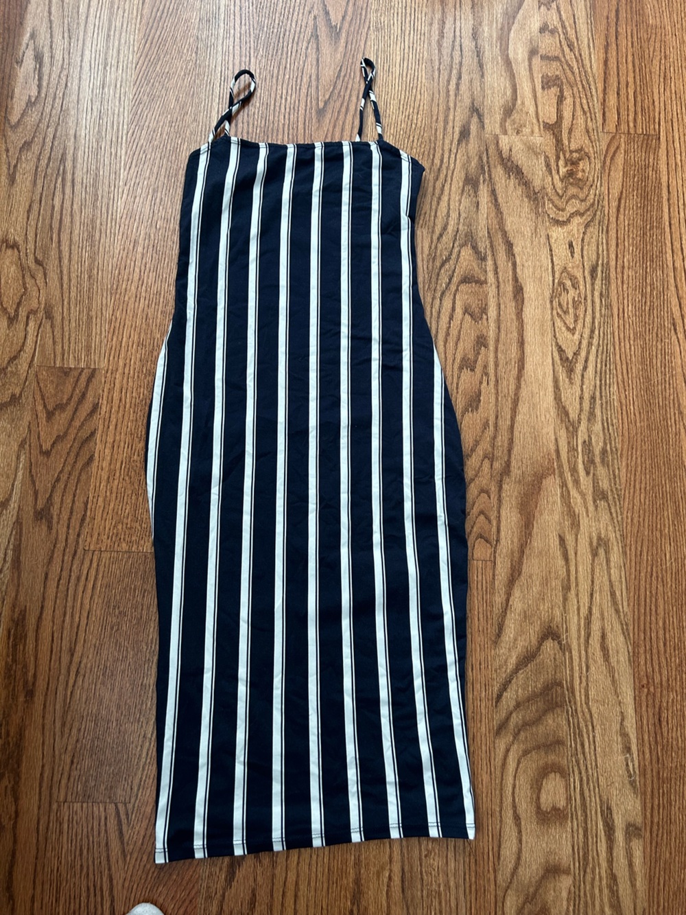 Striped Navy and White Maxi Dress